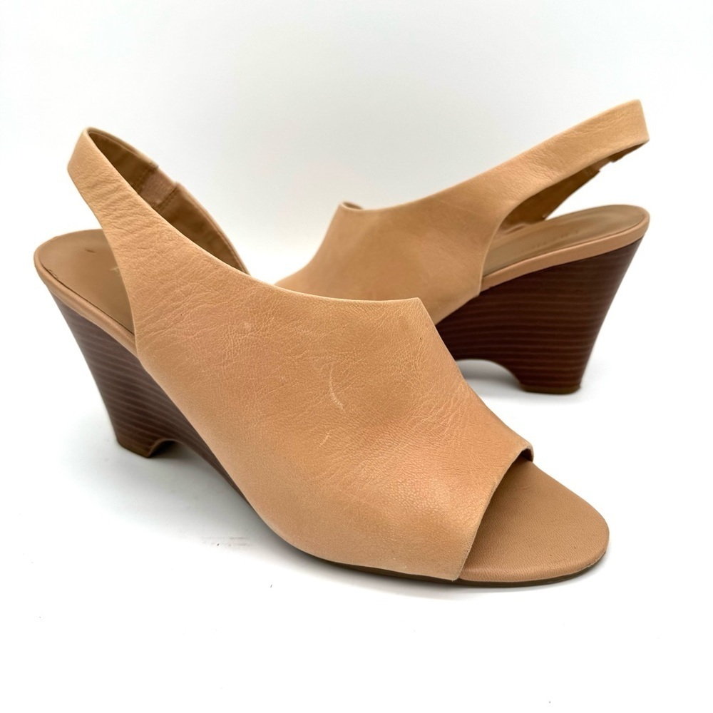 Franco Sarto Tahoe Tan Leather Wedge Sandals